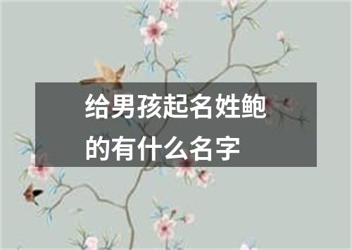 给男孩起名姓鲍的有什么名字