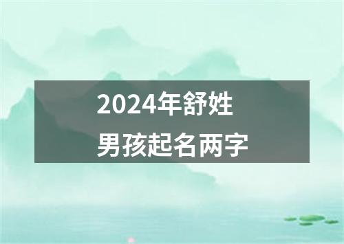 2024年舒姓男孩起名两字