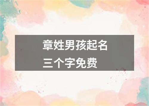 章姓男孩起名三个字免费