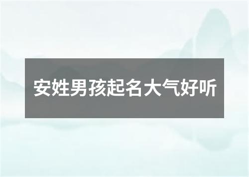 安姓男孩起名大气好听