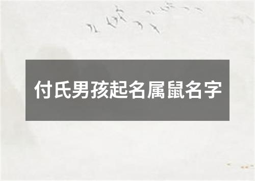 付氏男孩起名属鼠名字