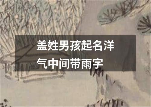 盖姓男孩起名洋气中间带雨字