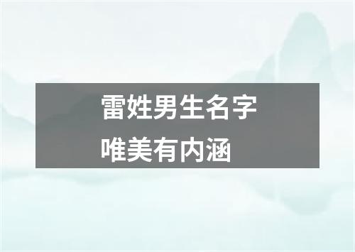 雷姓男生名字唯美有内涵