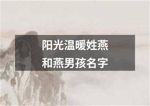 阳光温暖姓燕和燕男孩名字