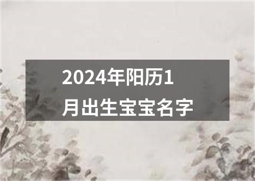 2024年阳历1月出生宝宝名字