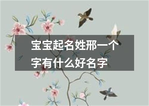 宝宝起名姓邢一个字有什么好名字