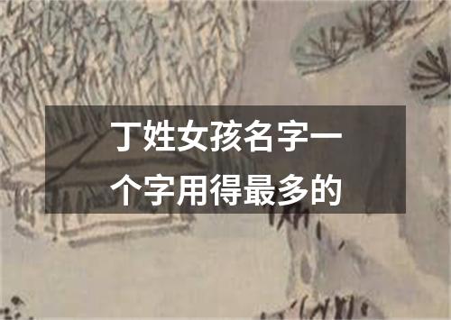 丁姓女孩名字一个字用得最多的