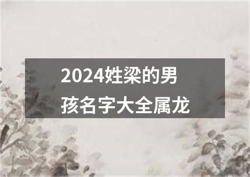 2024姓梁的男孩名字大全属龙