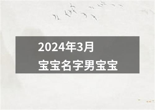 2024年3月宝宝名字男宝宝