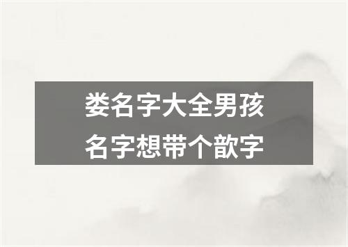 娄名字大全男孩名字想带个歆字