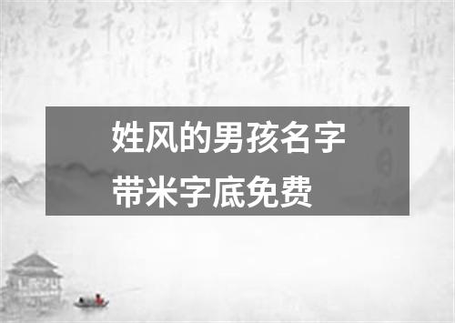 姓风的男孩名字带米字底免费