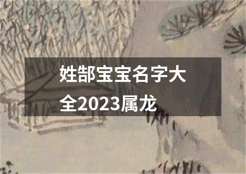 姓郜宝宝名字大全2023属龙