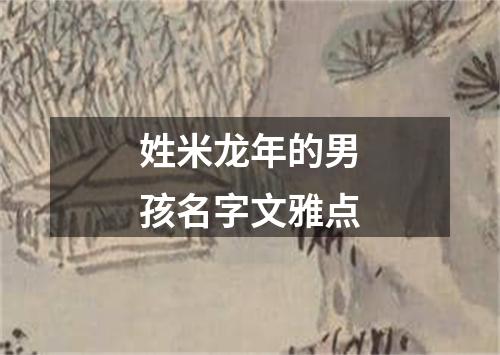 姓米龙年的男孩名字文雅点