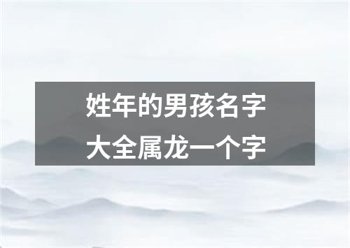 姓年的男孩名字大全属龙一个字