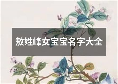 敖姓峰女宝宝名字大全