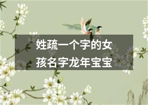 姓疏一个字的女孩名字龙年宝宝