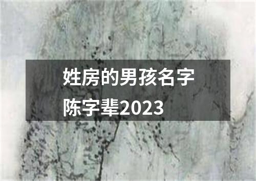 姓房的男孩名字陈字辈2023