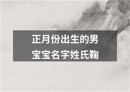 正月份出生的男宝宝名字姓氏鞠