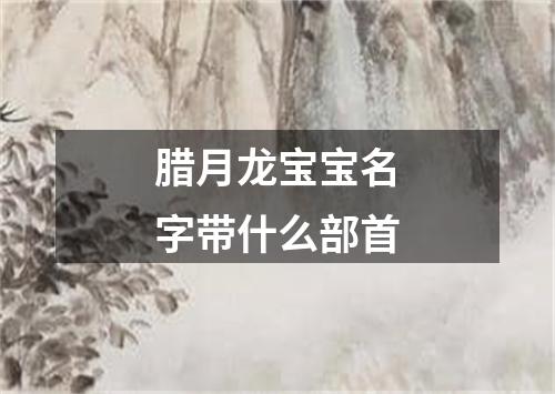 腊月龙宝宝名字带什么部首