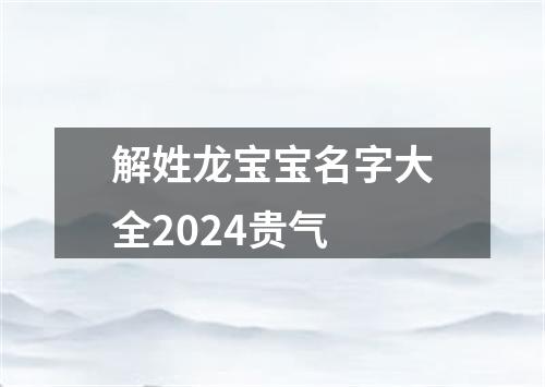 解姓龙宝宝名字大全2024贵气