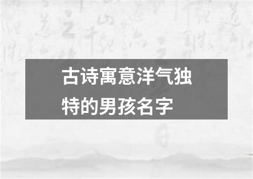 古诗寓意洋气独特的男孩名字