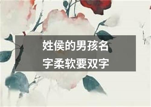 姓侯的男孩名字柔软要双字