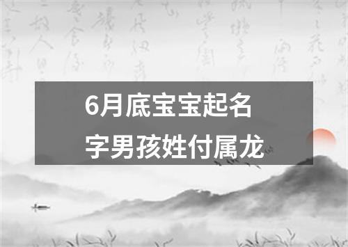 6月底宝宝起名字男孩姓付属龙