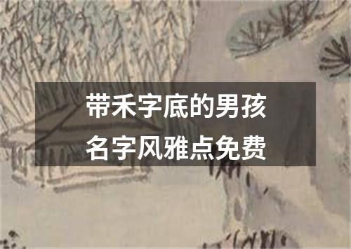 带禾字底的男孩名字风雅点免费