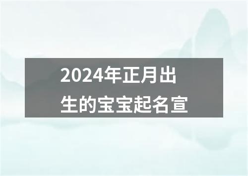 2024年正月出生的宝宝起名宣