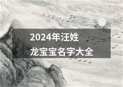 2024年汪姓龙宝宝名字大全