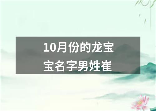 10月份的龙宝宝名字男姓崔