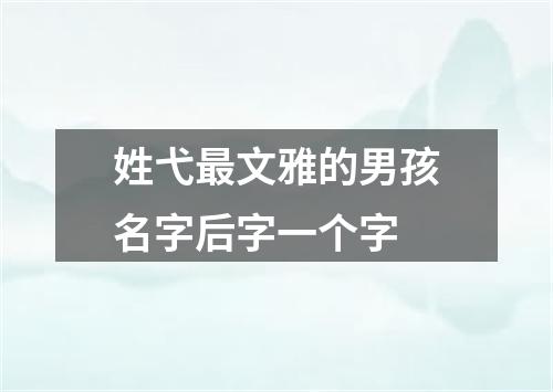 姓弋最文雅的男孩名字后字一个字