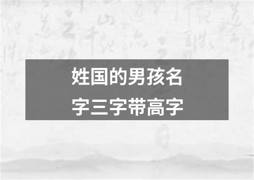 姓国的男孩名字三字带高字