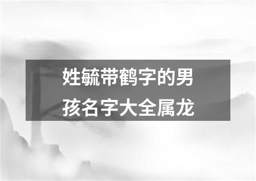 姓毓带鹤字的男孩名字大全属龙