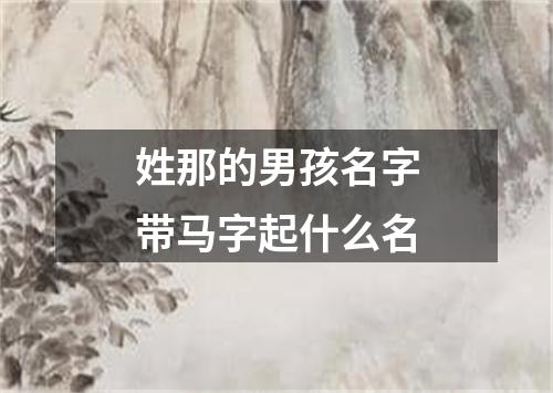 姓那的男孩名字带马字起什么名