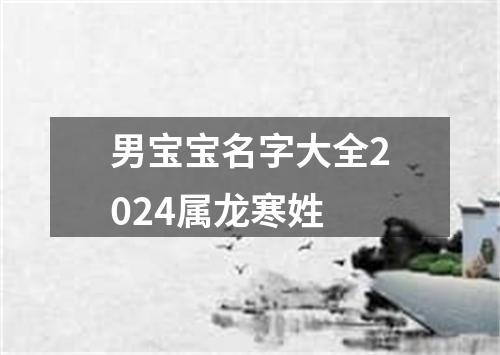 男宝宝名字大全2024属龙寒姓