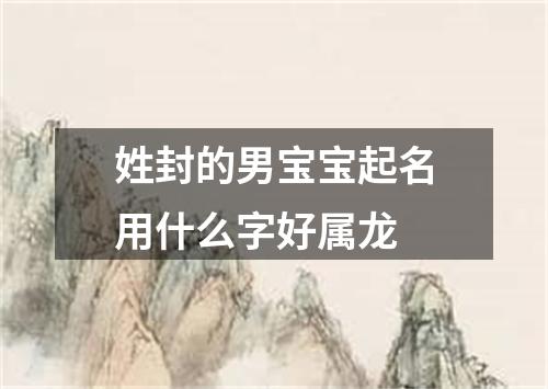 姓封的男宝宝起名用什么字好属龙