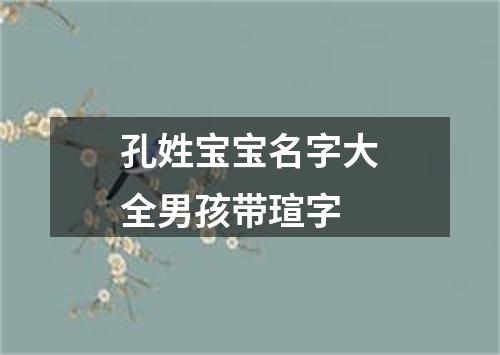 孔姓宝宝名字大全男孩带瑄字