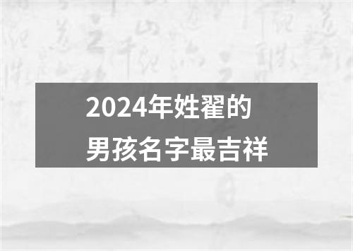 2024年姓翟的男孩名字最吉祥