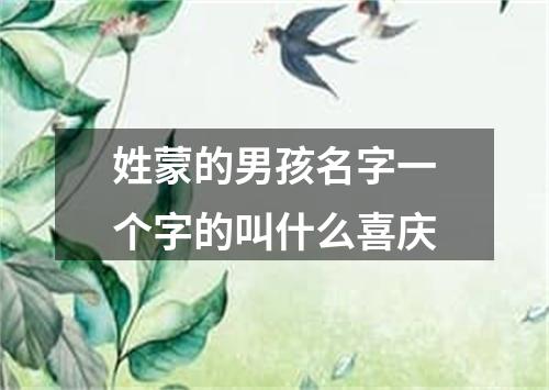 姓蒙的男孩名字一个字的叫什么喜庆