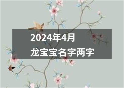 2024年4月龙宝宝名字两字