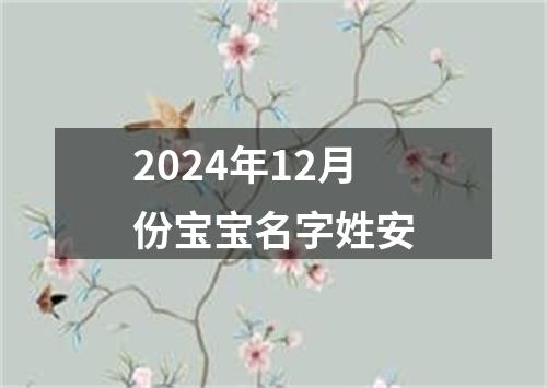 2024年12月份宝宝名字姓安