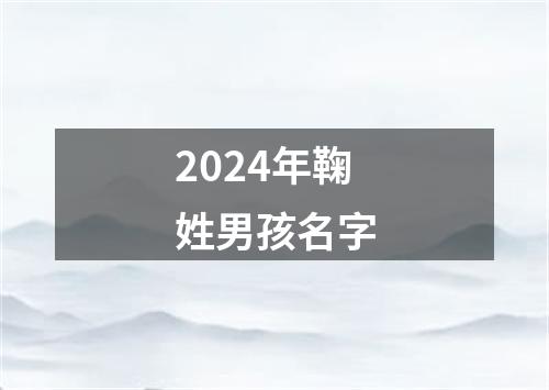 2024年鞠姓男孩名字