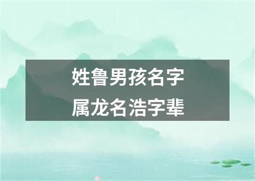 姓鲁男孩名字属龙名浩字辈