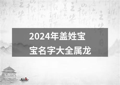 2024年盖姓宝宝名字大全属龙