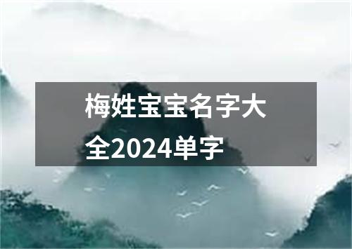 梅姓宝宝名字大全2024单字