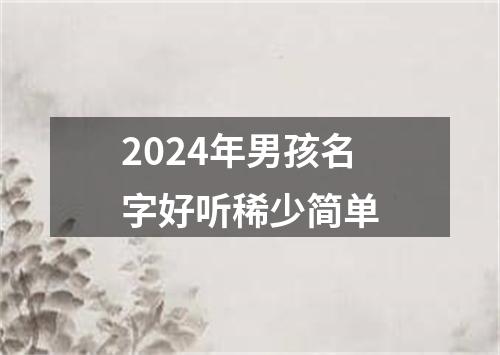 2024年男孩名字好听稀少简单