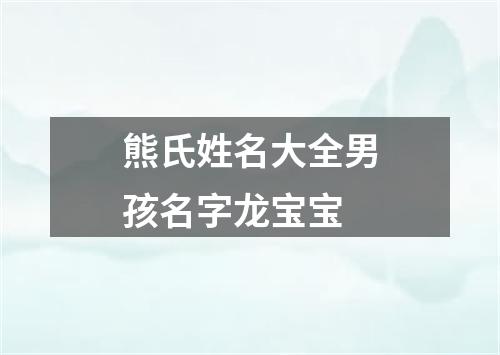 熊氏姓名大全男孩名字龙宝宝