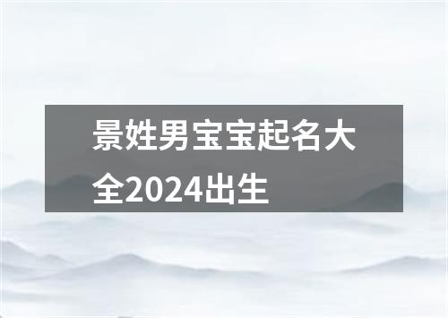 景姓男宝宝起名大全2024出生