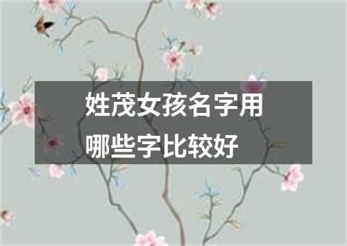 姓茂女孩名字用哪些字比较好